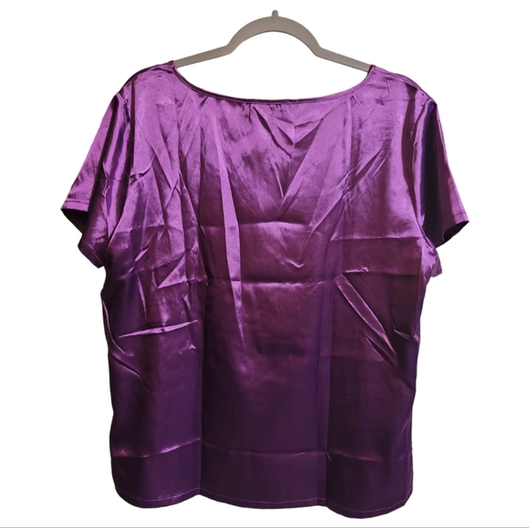 Ekouaer Silk Purple Soft Satin V-Neck 2- Piece Pajamas PJ Short Set, Size Medium - Picture 4 of 11